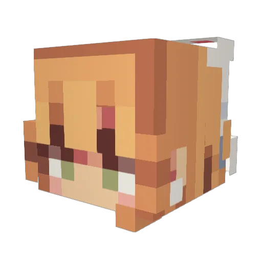 Quotins Minecraft avatar head, 3D render