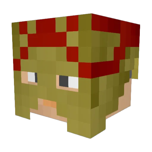 Quphy Minecraft avatar head, 3D render