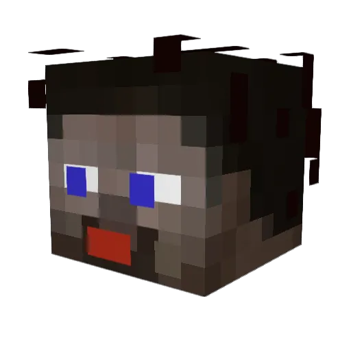 Ququlkan Minecraft avatar head, 3D render