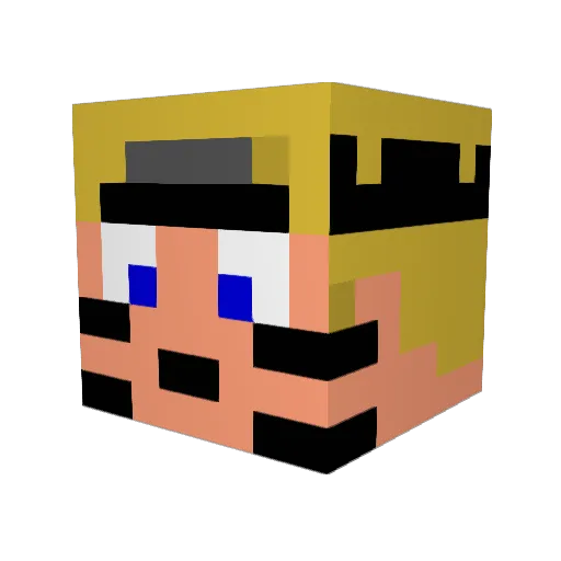 Qurex07 Minecraft avatar head, 3D render