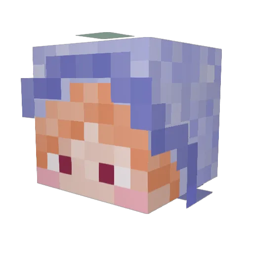 Qurimari Minecraft avatar head, 3D render