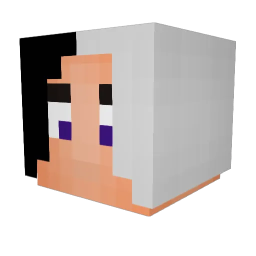 Qurl1e Minecraft avatar head, 3D render