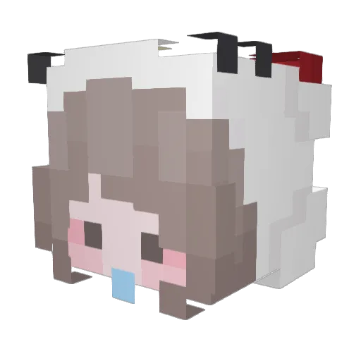 Quroo Minecraft avatar head, 3D render