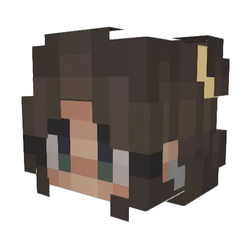 Qussel Minecraft avatar head, 3D render
