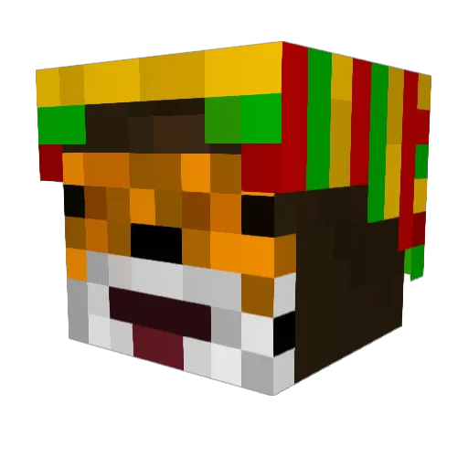 Qustom Minecraft avatar head, 3D render
