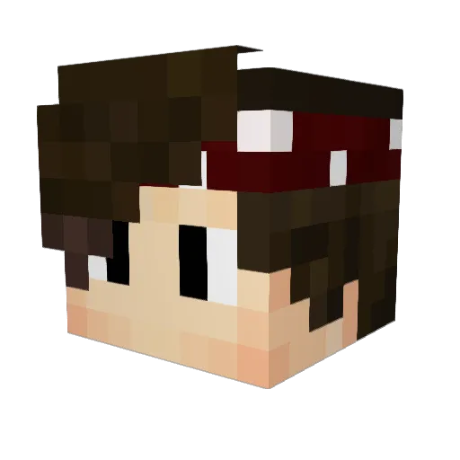 Qutallon Minecraft avatar head, 3D render
