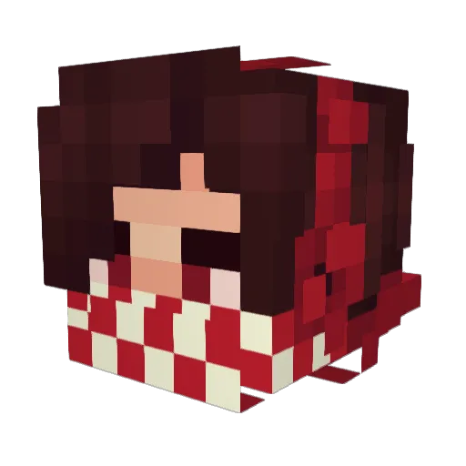 Qutra Minecraft avatar head, 3D render