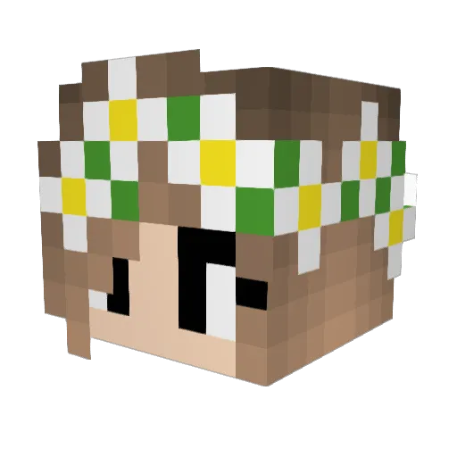 QutyGamerin Minecraft avatar head, 3D render