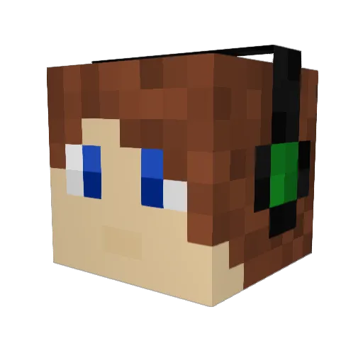 Quuikk Minecraft avatar head, 3D render