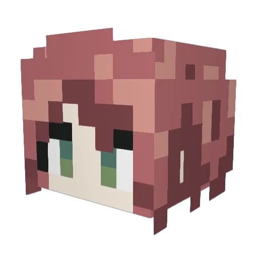 Quyllianne Minecraft avatar head, 3D render