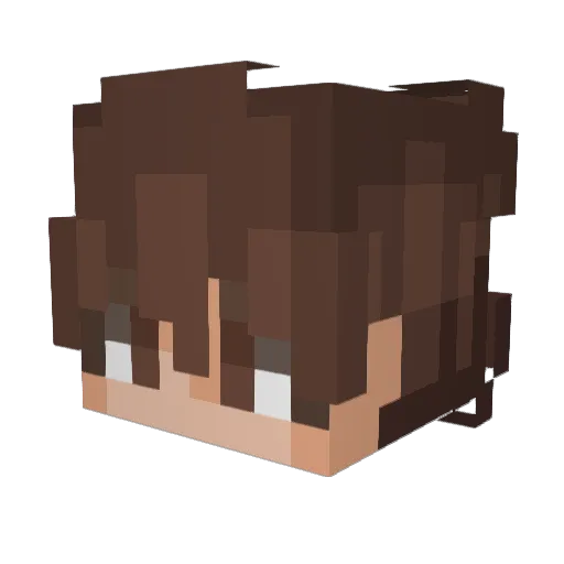 Quzv Minecraft avatar head, 3D render