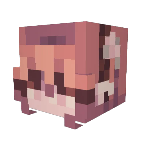 Qvzxty Minecraft avatar head, 3D render