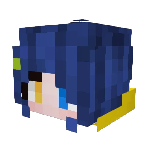 QwQ_YingBing Minecraft avatar head, 3D render