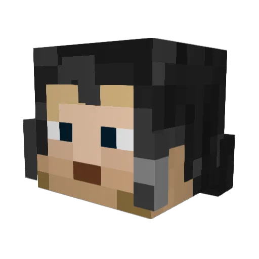 QwQxETS Minecraft avatar head, 3D render
