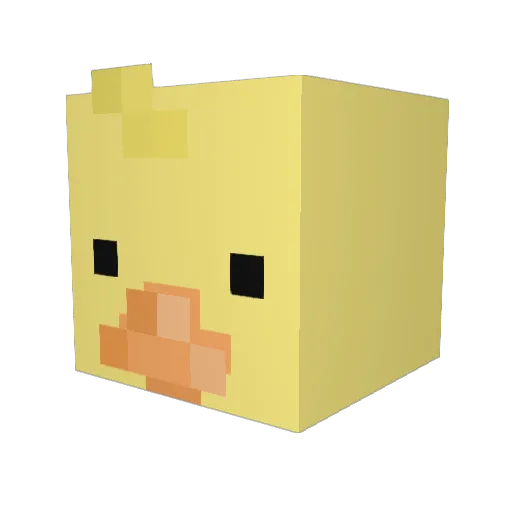 QwackTrap Minecraft avatar head, 3D render