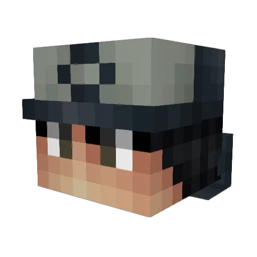 Qwang Minecraft avatar head, 3D render