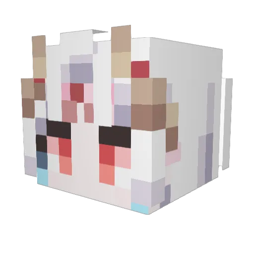 Qwanshai Minecraft avatar head, 3D render