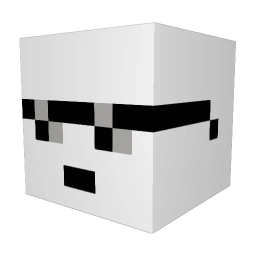 Qwarty156 Minecraft avatar head, 3D render