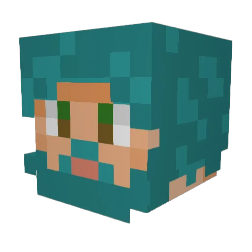 Qwasome123 Minecraft avatar head, 3D render