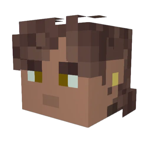 Qwebscape Minecraft avatar head, 3D render