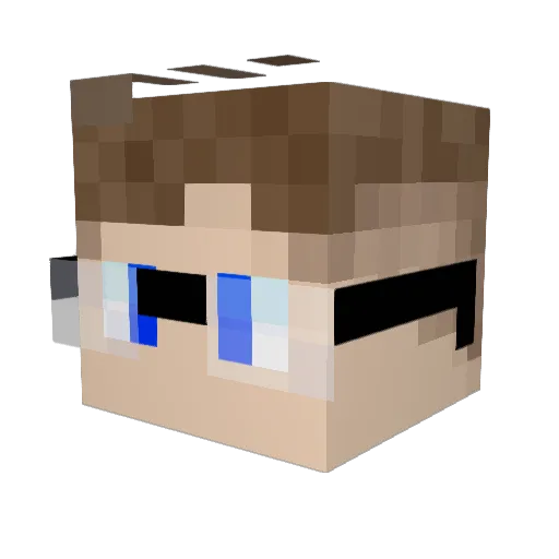 Qweeven Minecraft avatar head, 3D render