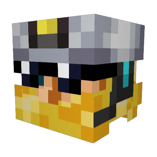 Qwerlink Minecraft avatar head, 3D render