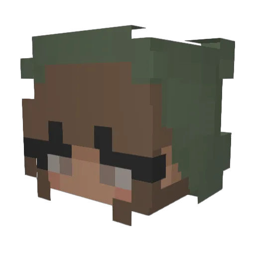 Qwertart Minecraft avatar head, 3D render