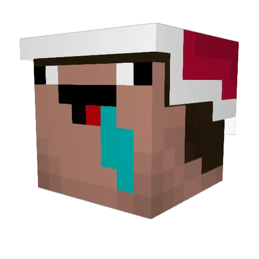 QwertyBomby Minecraft avatar head, 3D render