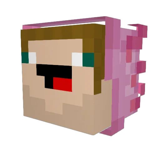QwertyPowered Minecraft avatar head, 3D render