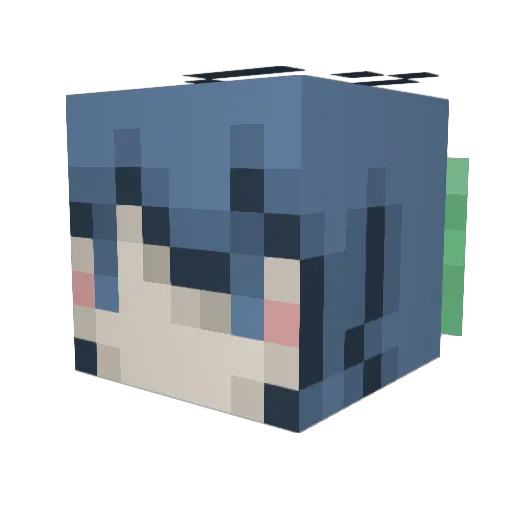 QwertyRhino Minecraft avatar head, 3D render