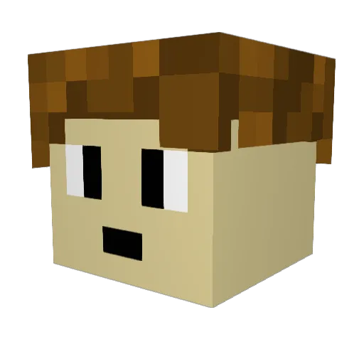 QwertyUno Minecraft avatar head, 3D render