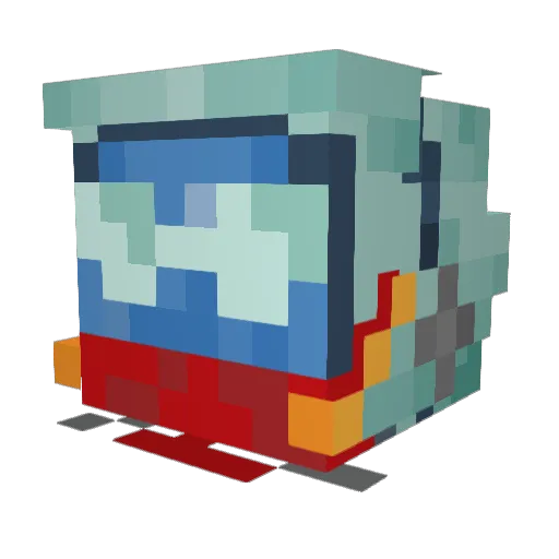 Qwertysoda Minecraft avatar head, 3D render
