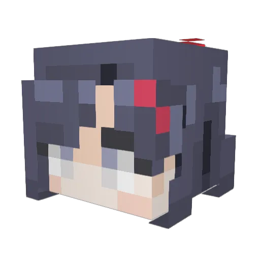 Qwertzeraa Minecraft avatar head, 3D render