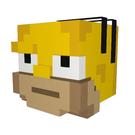 Qwervito Minecraft avatar head, 3D render