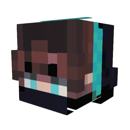 Qweyrt Minecraft avatar head, 3D render