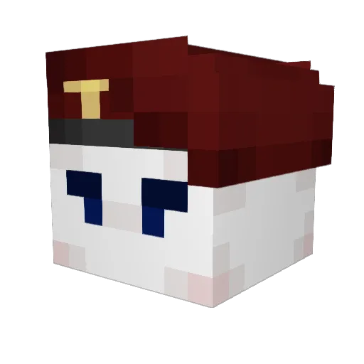 QwiBeck Minecraft avatar head, 3D render