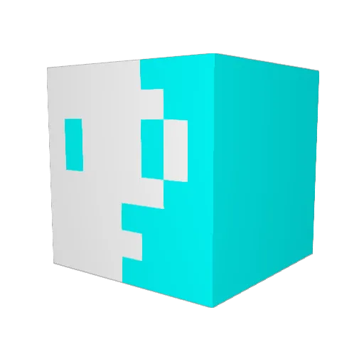 Qwibbly Minecraft avatar head, 3D render