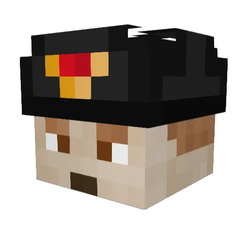 Qwickshotz Minecraft avatar head, 3D render