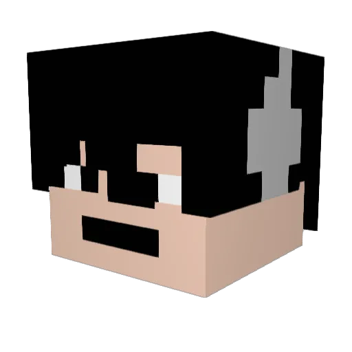 Qwiddledude Minecraft avatar head, 3D render