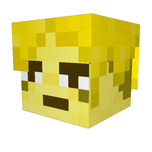 QwinMell Minecraft avatar head, 3D render