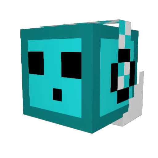 Qwixxor Minecraft avatar head, 3D render