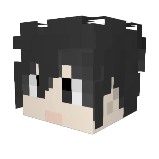 Qwlky Minecraft avatar head, 3D render