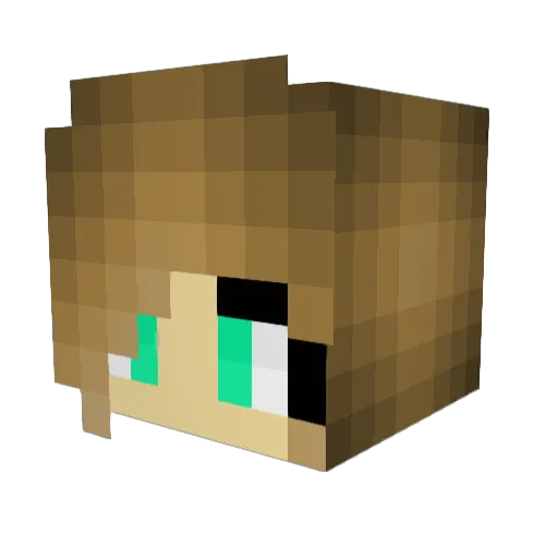 Qwms Minecraft avatar head, 3D render
