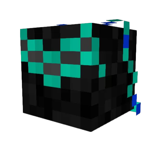 Qwnntm Minecraft avatar head, 3D render