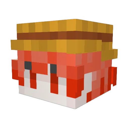Qwtier Minecraft avatar head, 3D render