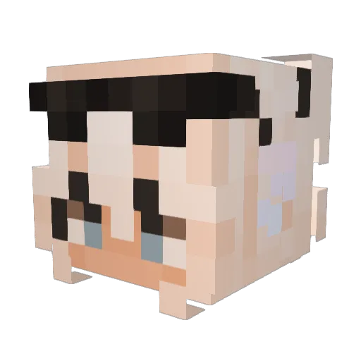 Qwuaef Minecraft avatar head, 3D render