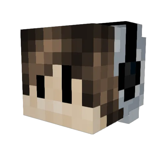 Qwuerty Minecraft avatar head, 3D render