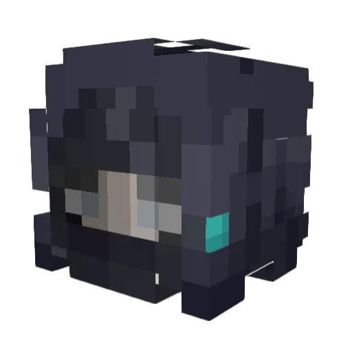 Qwuit Minecraft avatar head, 3D render