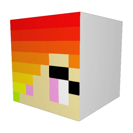 Qwwwyn Minecraft avatar head, 3D render