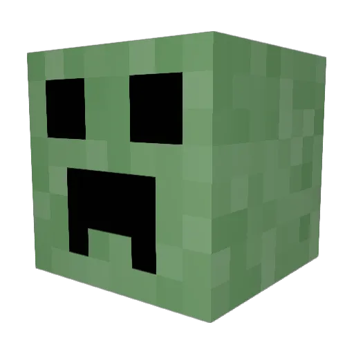Qwx Minecraft avatar head, 3D render